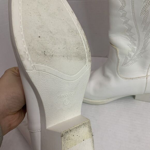 Woman’s Size 9. White Madden Girl Redford Boots Cowboy Western Festival Boho - Picture 7 of 7